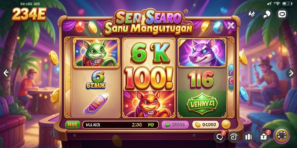 Tampilan gameplay Slot 234E yang menarik dan penuh warna.