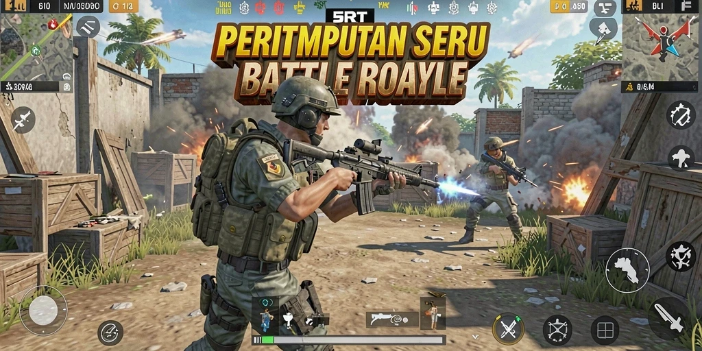 Tampilan gameplay menegangkan di arena Battle Royale 5RT.