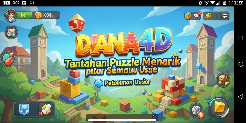Screenshot utama DIANA4D menunjukkan gameplay Puzzle yang menyenangkan.