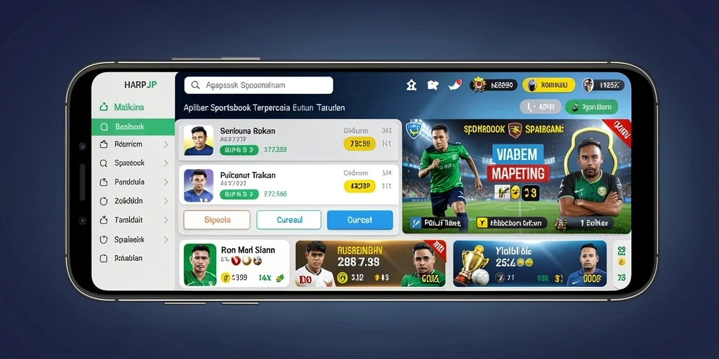Screenshot utama HARAPJP menampilkan antarmuka taruhan yang dinamis dan atraktif.