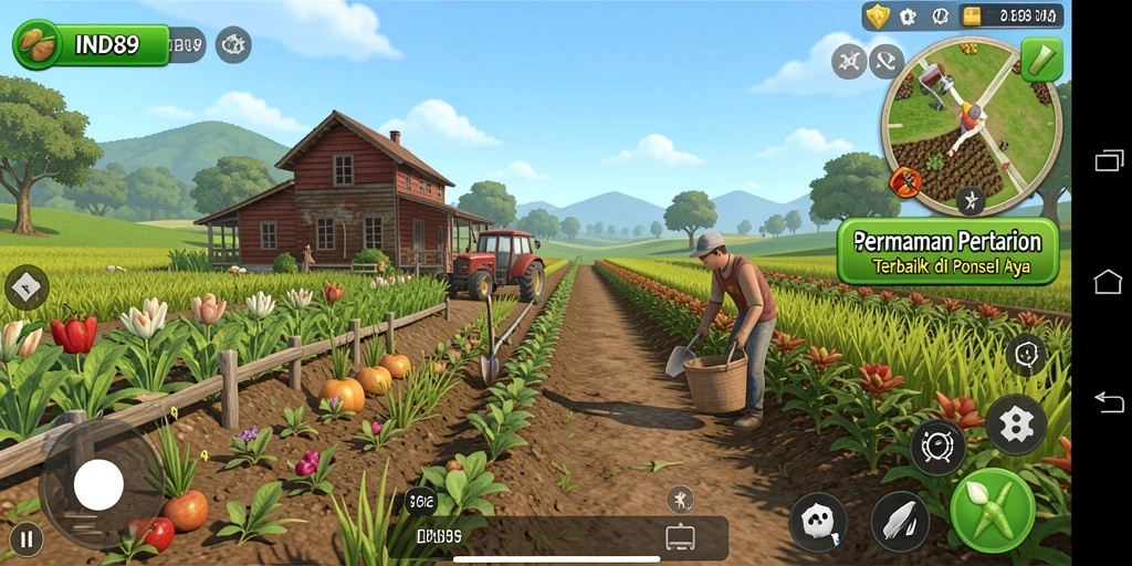 Screenshot IND89 menampilkan gameplay bertani yang seru dan interaktif.