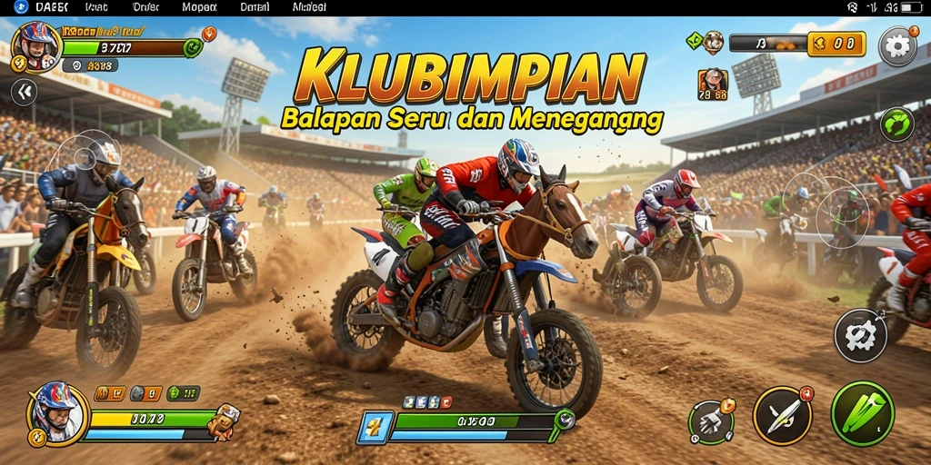 Tampilan menakjubkan dari gameplay balapan KLUBIMPIAN.