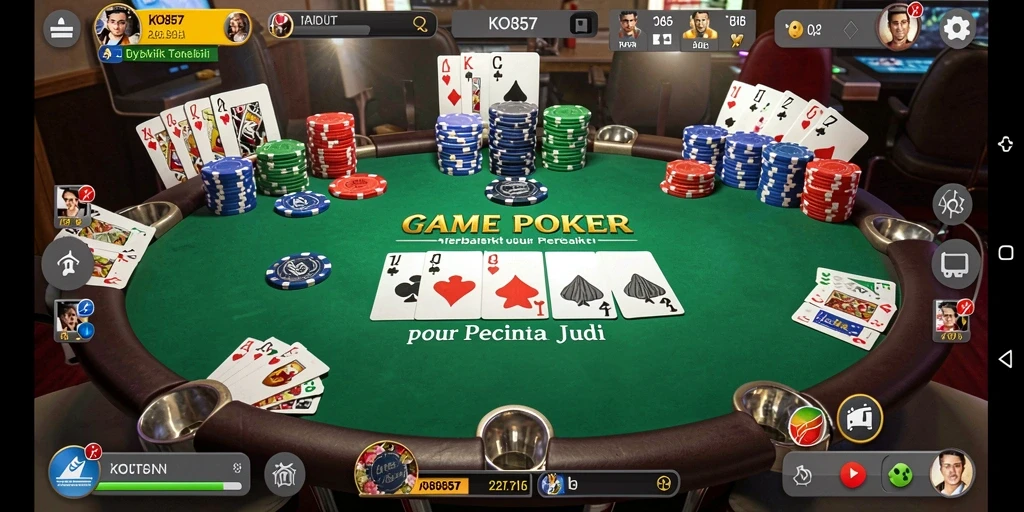 Tampilan permainan Poker yang menarik dan interaktif di KO857.
