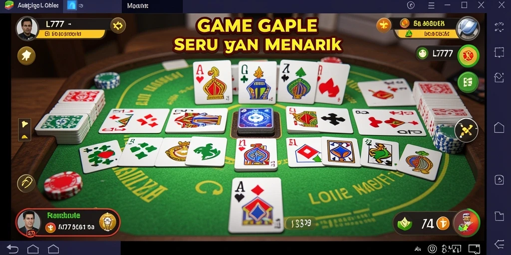 Tampilan gameplay seru L777 dengan aksi Gaple mendebarkan.