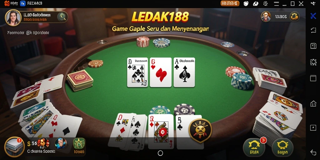 Gameplay seru Gaple di LEDAK188 dengan teman-teman.