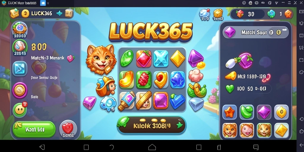 Gameplay seru dan penuh warna di LUCK365, tantangan Match-3 yang menarik.