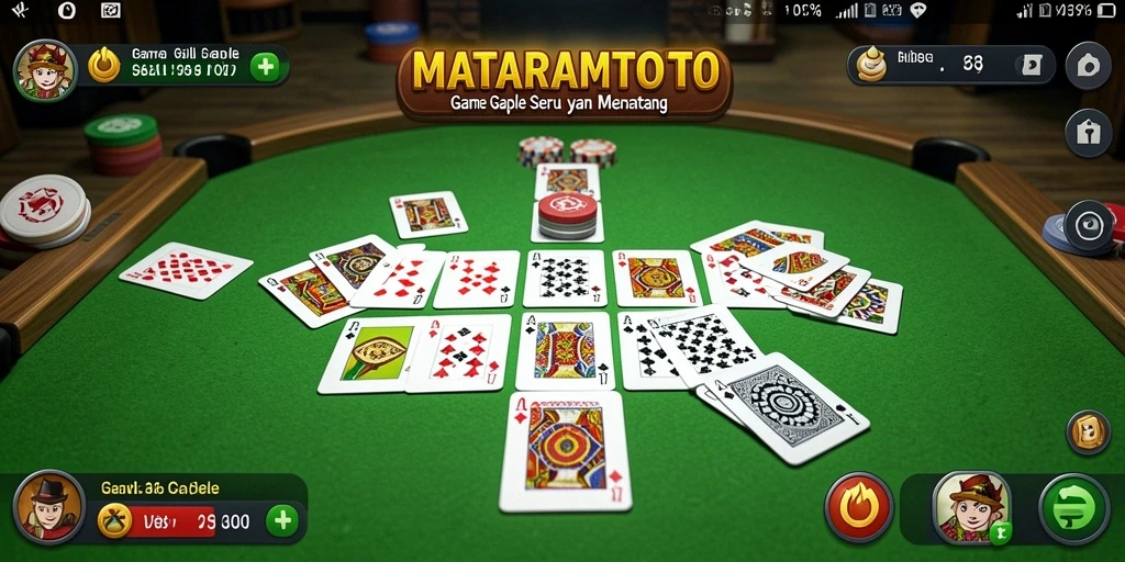 Tampilan menarik dari gameplay Gaple di MATARAMTOTO.