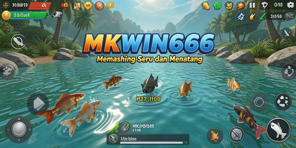 Screenshot gameplay <strong>MKWIN666</strong> menampilkan suasana memancing yang dinamis dan menarik.