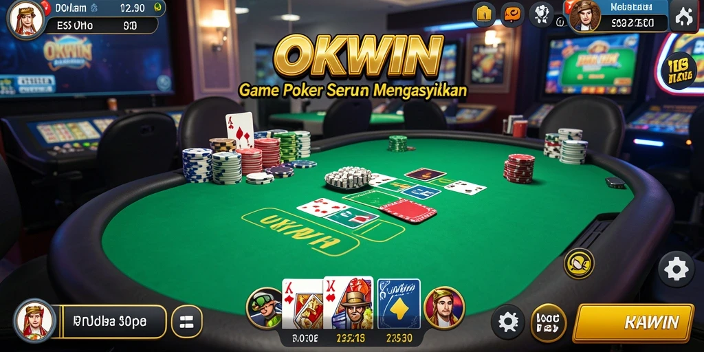 Tampilan menarik dari permainan poker di OKWIN.