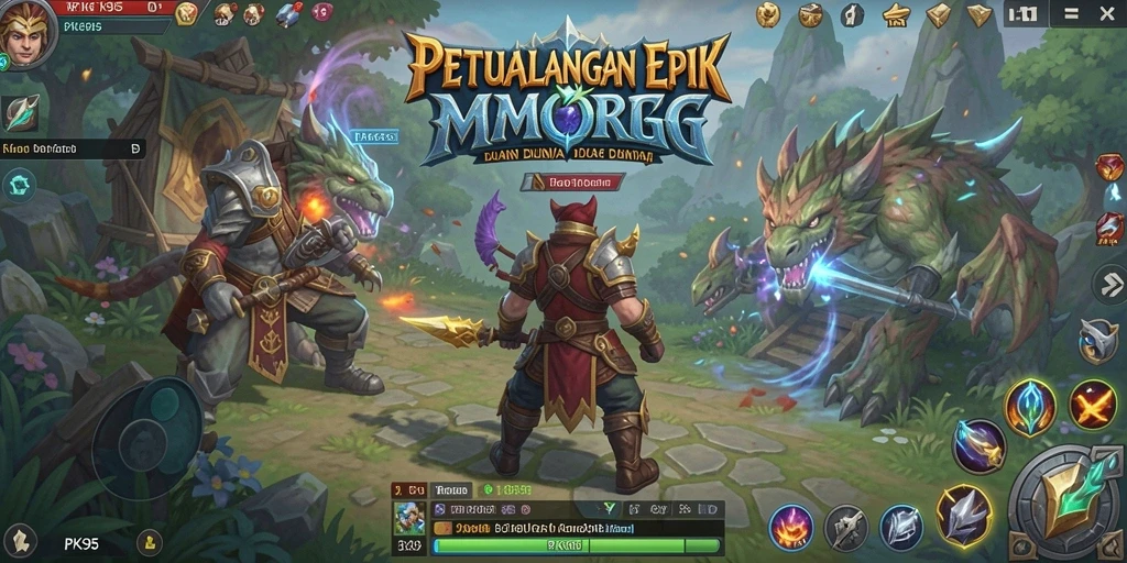Tampilan gameplay PK95 yang seru dan mengasyikkan dalam dunia MMORPG.