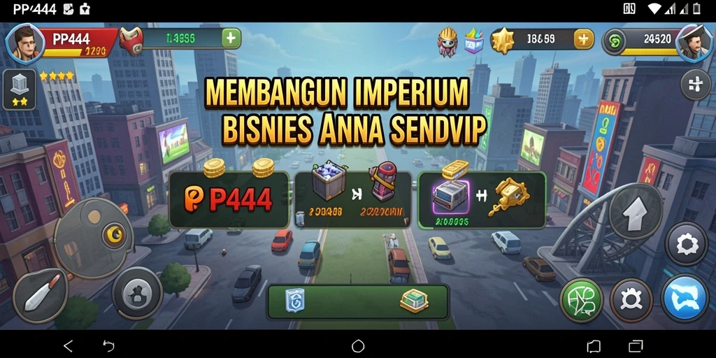 Tampilan gameplay <strong>PP444</strong> dengan berbagai aspek Tycoon yang menarik.