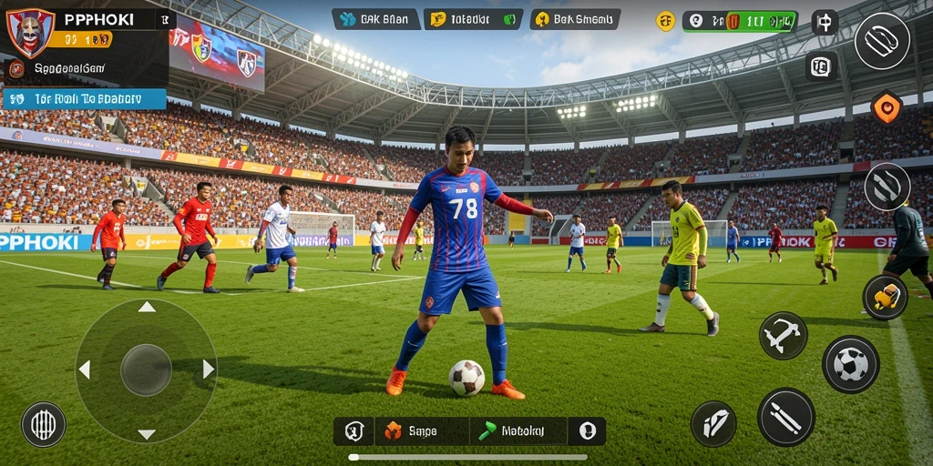 Tangkapan layar PPHOKI menunjukkan aksi seru di lapangan sepak bola.