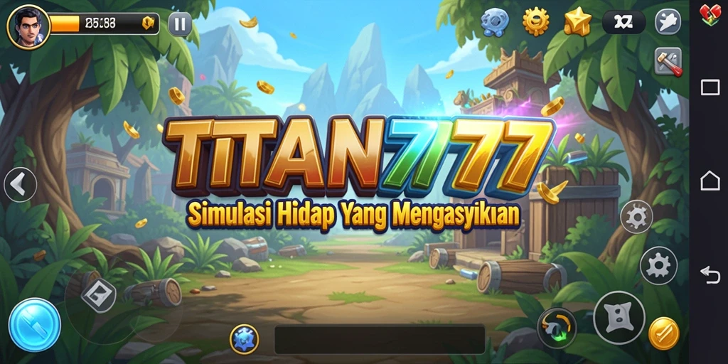 Tampilan gameplay seru dari TITAN777 dengan berbagai aktivitas.