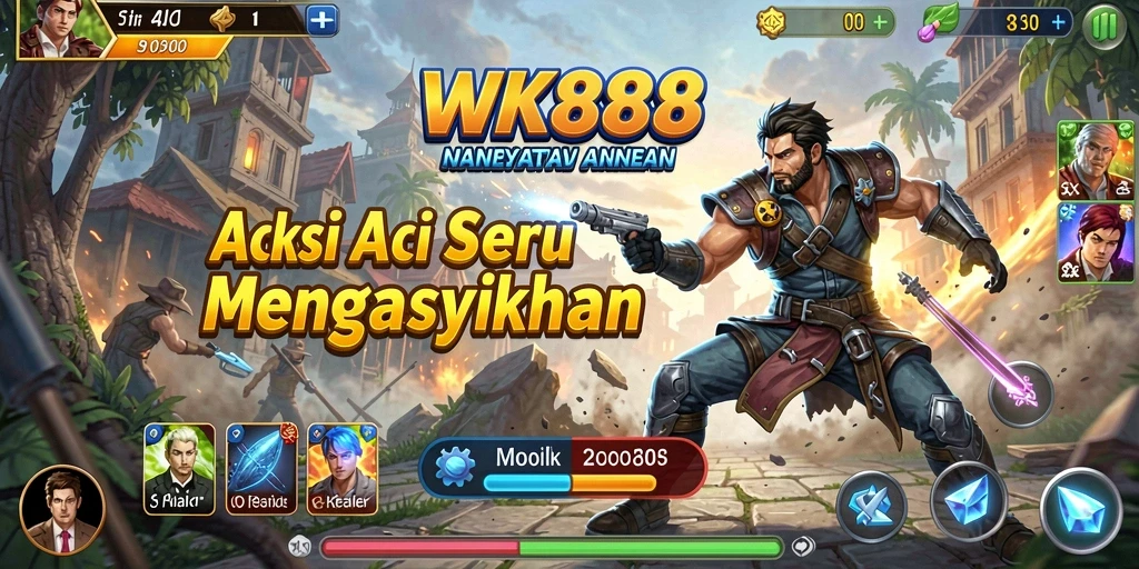 Tangkapan layar menampilkan aksi seru dan grafis berkualitas tinggi dari WK888.