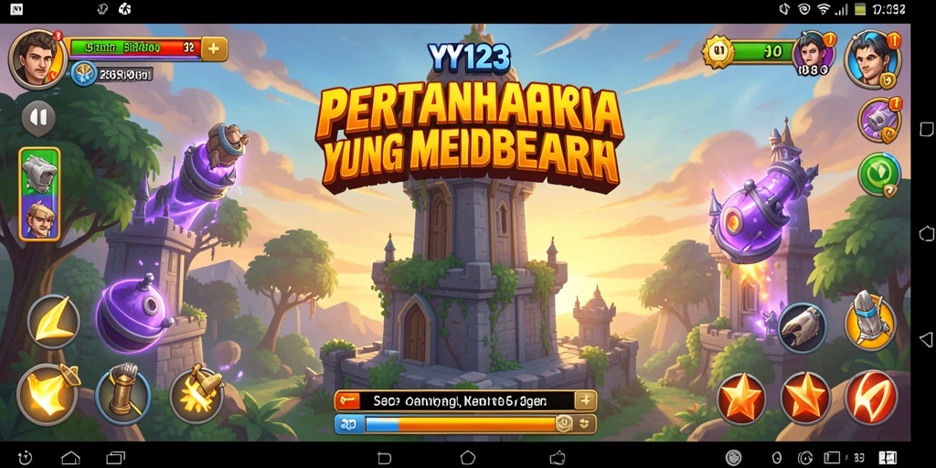 Tangkapan layar Gameplay Tower Defense YY123 yang mendebarkan.